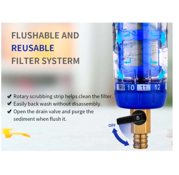 Filter Purifier Whole House Spin Down Sediment Water Filter Central Prefilter System Backwash Stainless Steel Mesh - Image 4